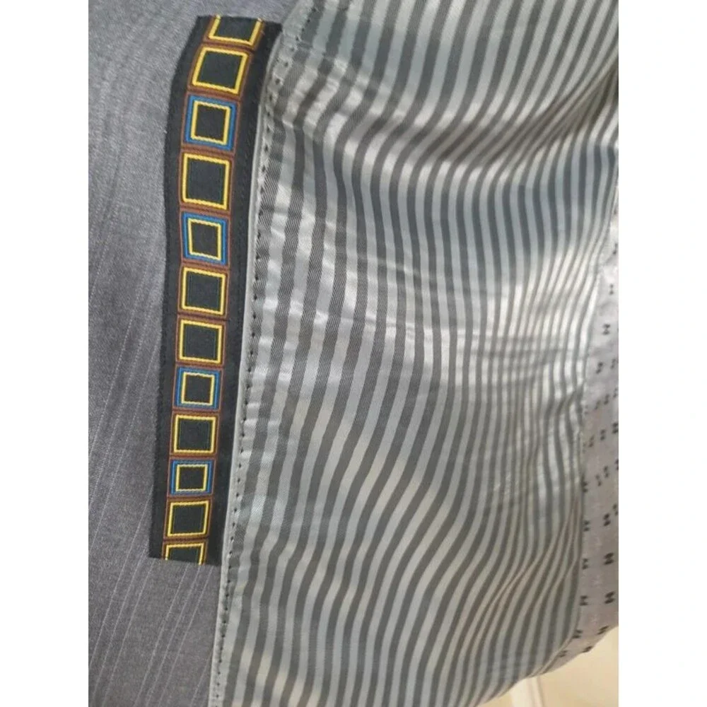 MECCA Men's 2-Piece Suit Gray Pinstripe NWT Jacket 50L Pants 44W Delfino